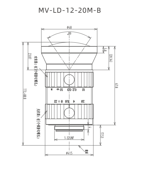 MV-LD-12-20M-B — model drawing