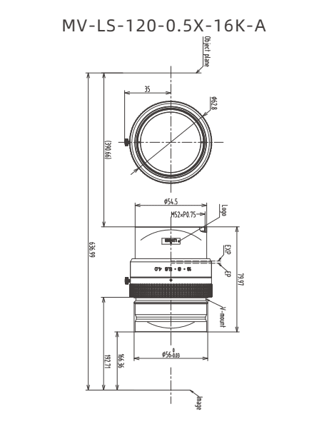 MV-LS-120-0.5X-16K-A — model drawing