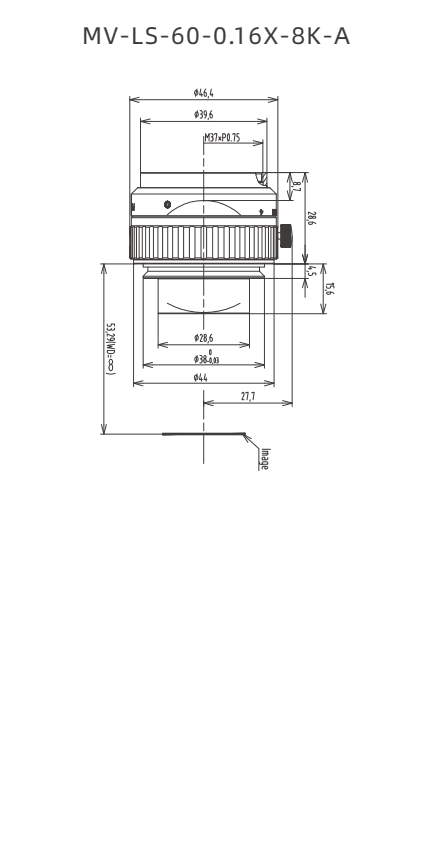 MV-LS-60-0.16X-8K-A — model drawing