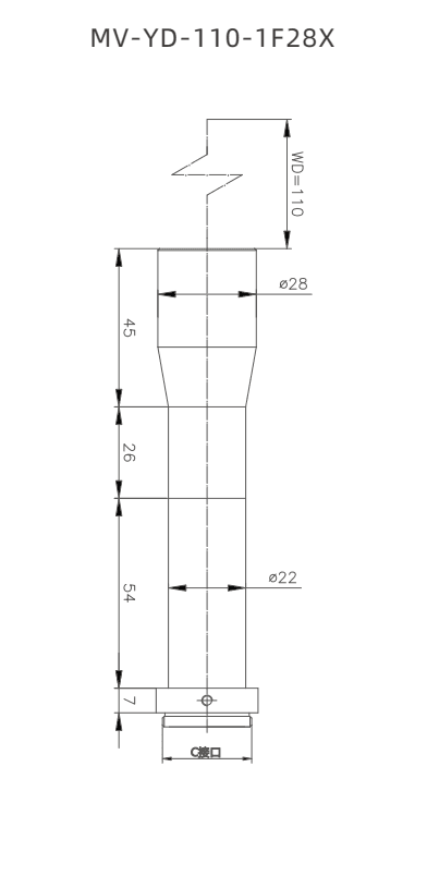 MV-YD-110-1F28X — model drawing