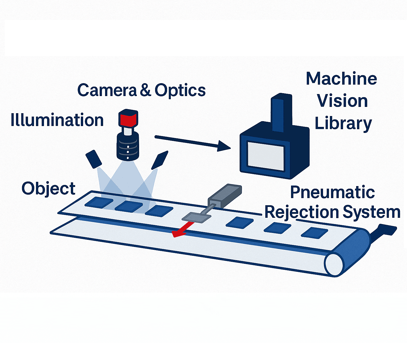Printing, Inspection, and Rejection using Machine Vision